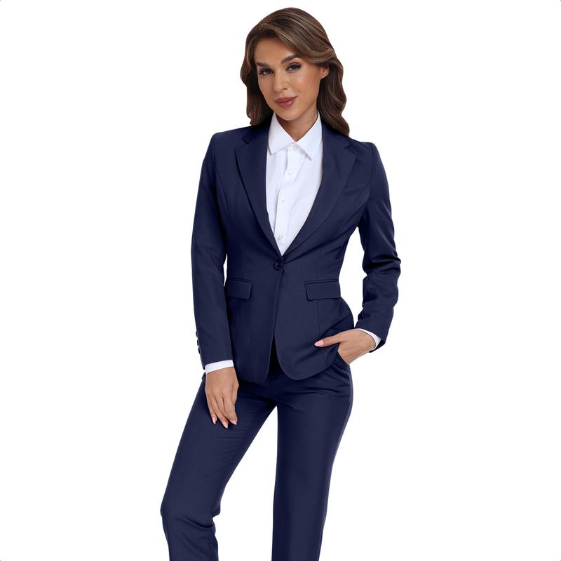 2 Piece Suits for Women Bussiness Professional Work Outfits Office Attire Slim Fit Dressy Blazer Jacket Pants Suit Sets