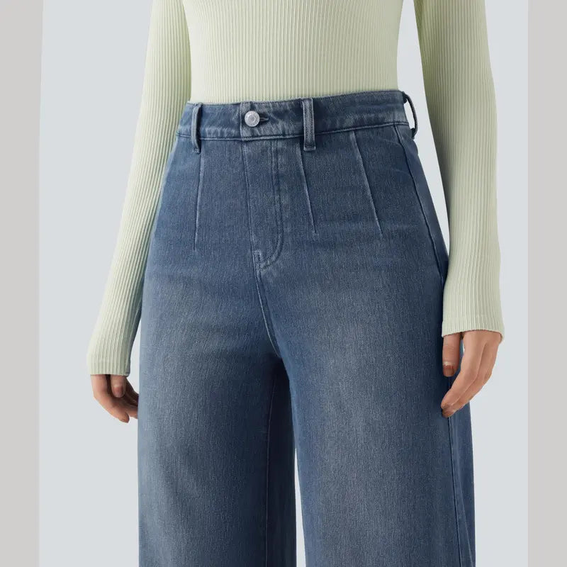 Halara Flex™ High Waisted Tummy Control Wide Leg Casual Jeans with Pockets