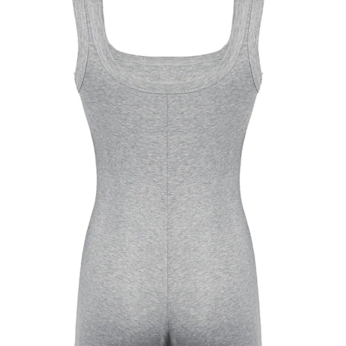 Women's Solid Square-Neck Tank Romper, Casual Comfy Sleeveless Body-Hugging Skinny Romper for Daily Wear, Rompers Jumpsuits