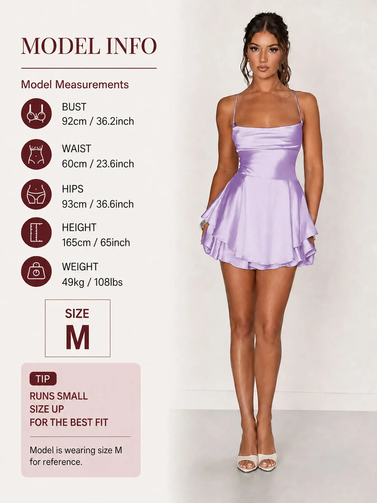 Women's Plain Lace Up Backless Tiered Layer Stretchy Satin Cami Dress, Summer Clothes Women, Womenswear, Elegant Chic Cowl Neck Sleeveless A Line Short Dress for Party Holiday Wedding Guest Evening Formal Wear, Date Night Dresses, Dresses for Women
