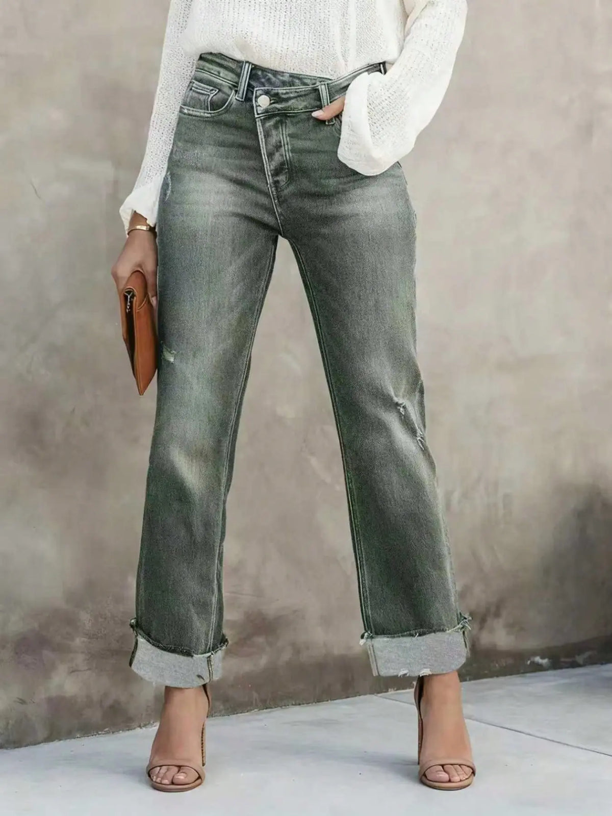 Women's Solid Color Jeans, Casual Comfy Denim Pants for Daily Wear, Ladies Bottoms for All Seasons, Casual Fitted Jeans