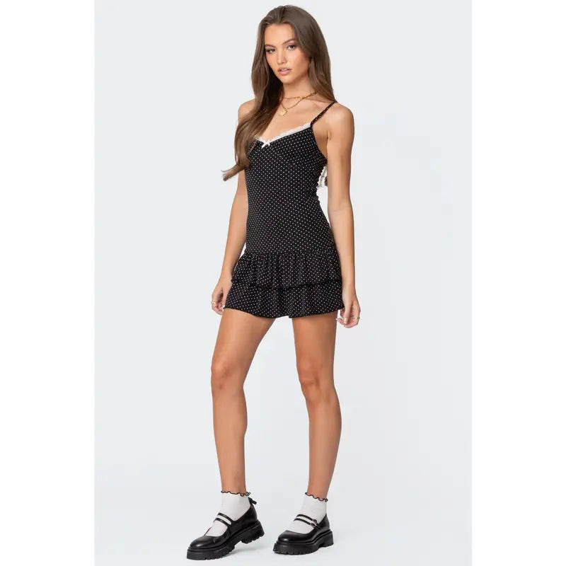 Cienna Strappy Polka Dot Mini Dress