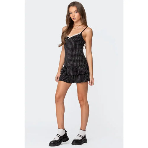Cienna Strappy Polka Dot Mini Dress