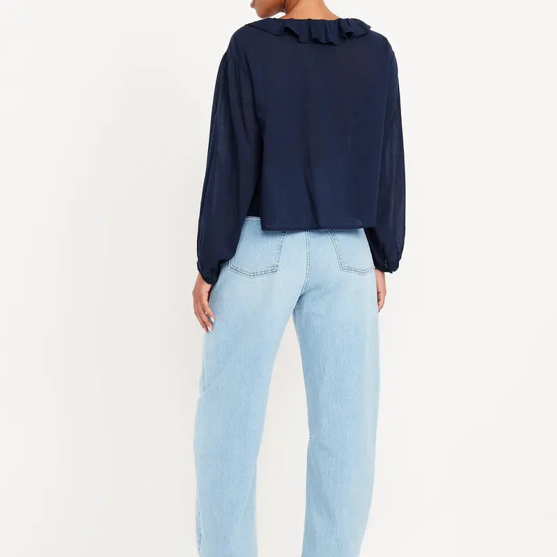 Old Navy Women's High-Waisted Wow Barrel Ankle Jeans