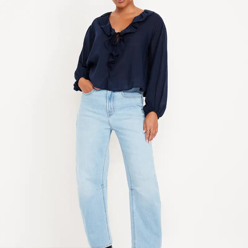 Old Navy Women's High-Waisted Wow Barrel Ankle Jeans