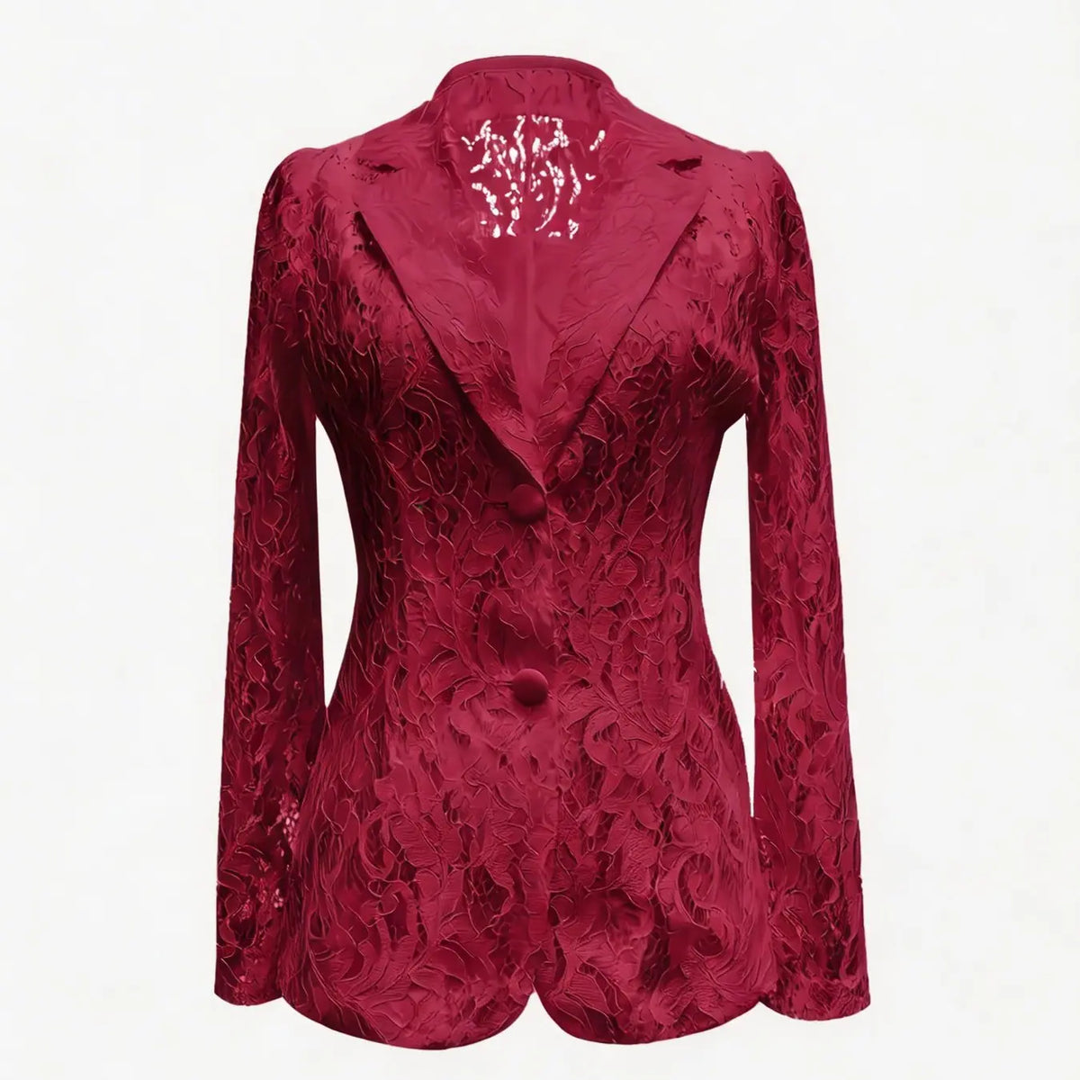 Lace Suit Jacket for Women, Spring Summer Lapel Two Button Waistcoat, Elegant Chic Aesthetic Style Slim-Fitting Long Sleeve Outerwear for All Seasons