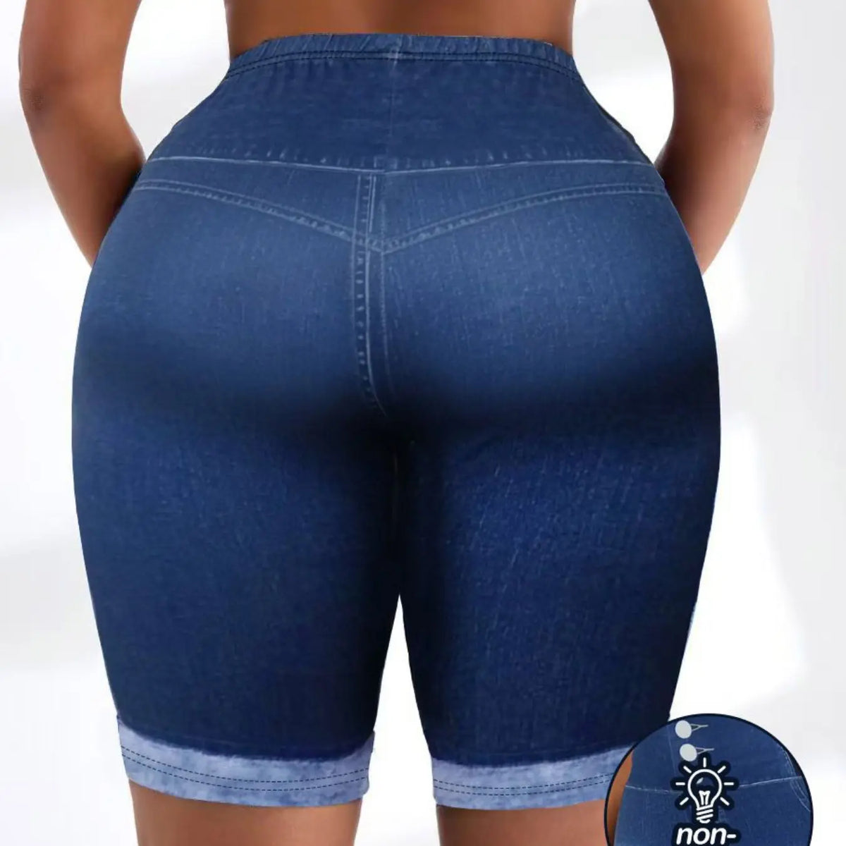 Women's Printed Skinny Leggings, Non-Denim Fabric, Yoga Shorts, Stretchy Jean Print, Soft and Comfortable, Versatile Design, Fashion Essential
