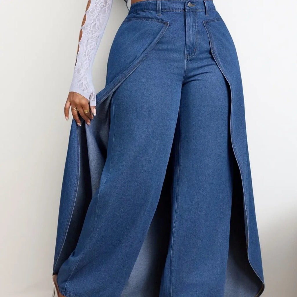 Women's Fashion Loose Baggy Denim Jeans, Loose Fitting Jeans, Plain Color Pants, Bottoms, Casual Streetwear Style, Daily Wear, All-Season Women's Plus Size Trousers, Womenswear