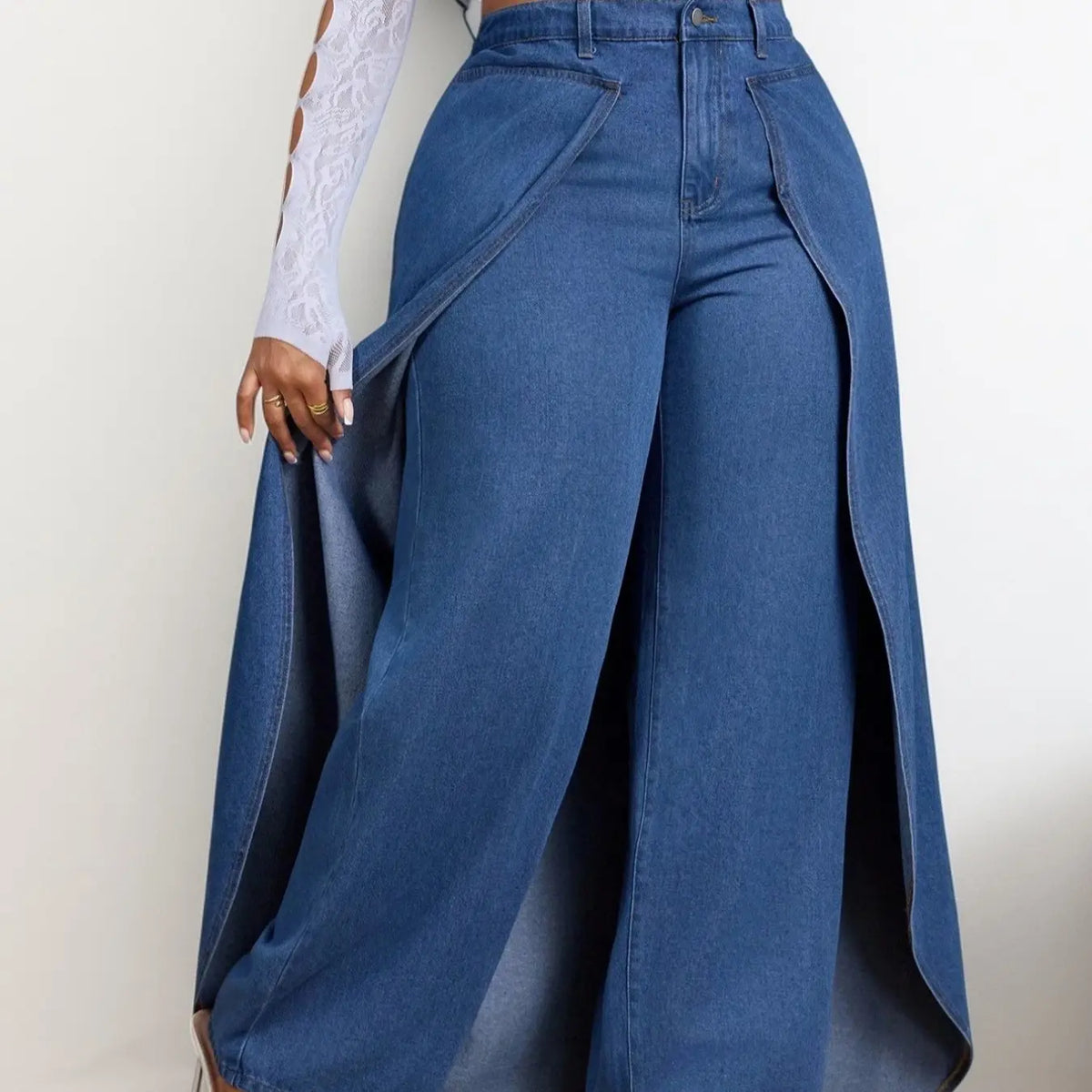Women's Fashion Loose Baggy Denim Jeans, Loose Fitting Jeans, Plain Color Pants, Bottoms, Casual Streetwear Style, Daily Wear, All-Season Women's Plus Size Trousers, Womenswear