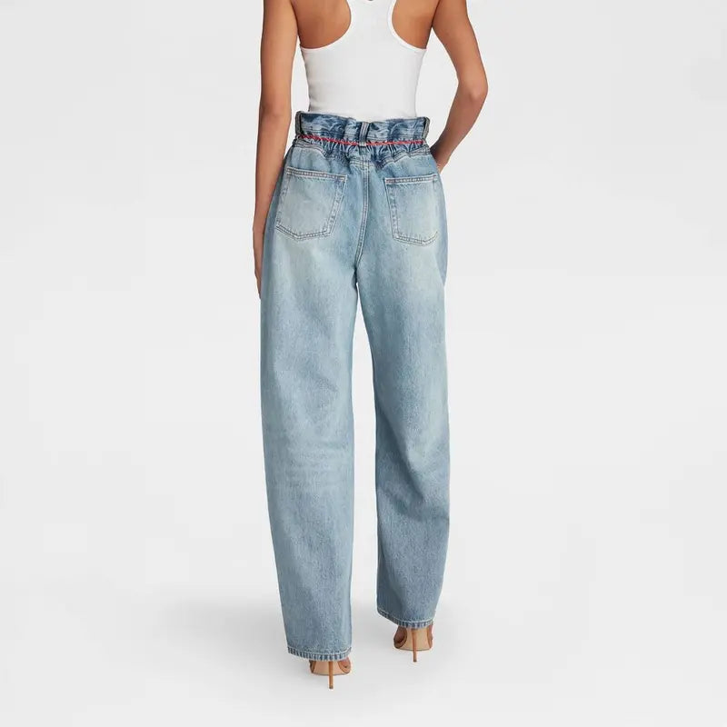 KBB by KAHLANA Women's Barrel Leg 'The Paper Bag Jean'
