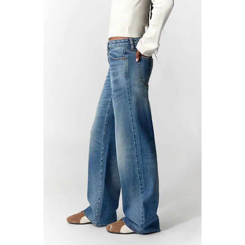 Pacsun Women's Casey Low Rise Baggy Jeans Medium Indigo