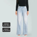 Joy BlueMoment Stretchy BBL Jeans High Waist Wide Leg Denim Pants Raw Hem Tummy Control Butt Lifting Jeans with Pockets Baggy Curve Hugging Fall Fashion 8101