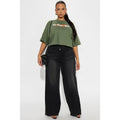 Eastside Low Rise Crossover Wide Leg Jean - Black Wash