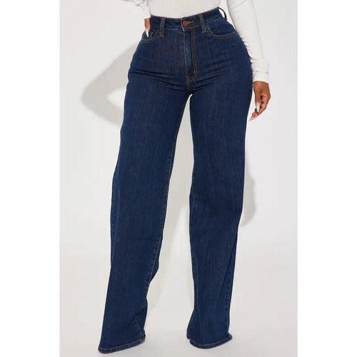 Chasing Thrills Stretch Wide Leg Jeans - Dark Wash