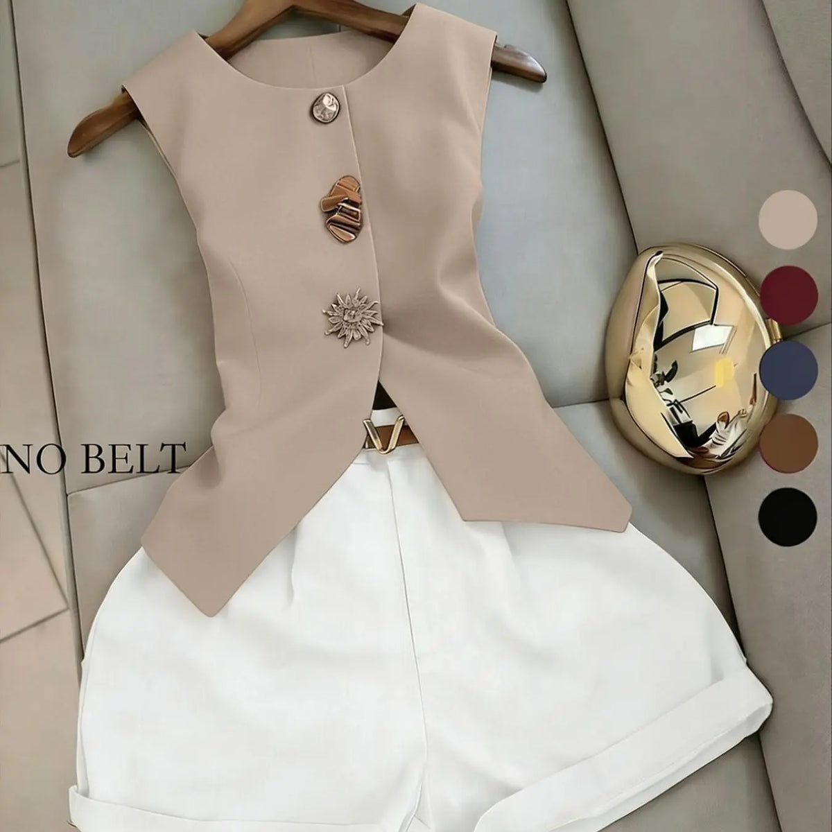 Women's Casual Sleeveless Top and Short Pants Outfit Set, Two Pieces Outfits, Perfect for Daily Wear, Comfortable and Stylish for Women, Everyday