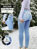 20789# New Elegant Casual Slim-Fit High Waist Fitted Long Pants for Women, All-Season Button Fly Trousers, Plain Surface, Unlined