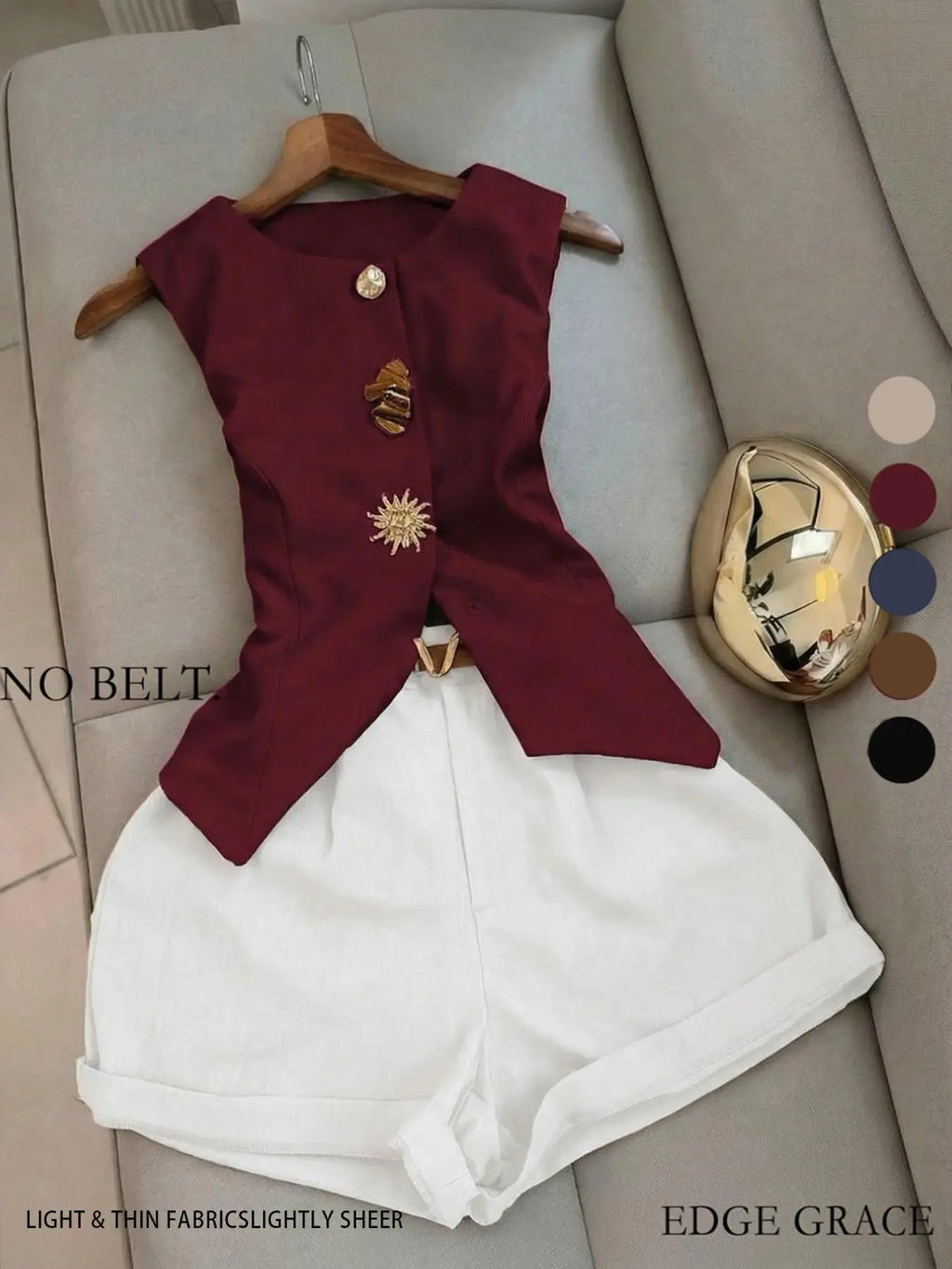 Women's Casual Sleeveless Top and Short Pants Outfit Set, Two Pieces Outfits, Perfect for Daily Wear, Comfortable and Stylish for Women, Everyday
