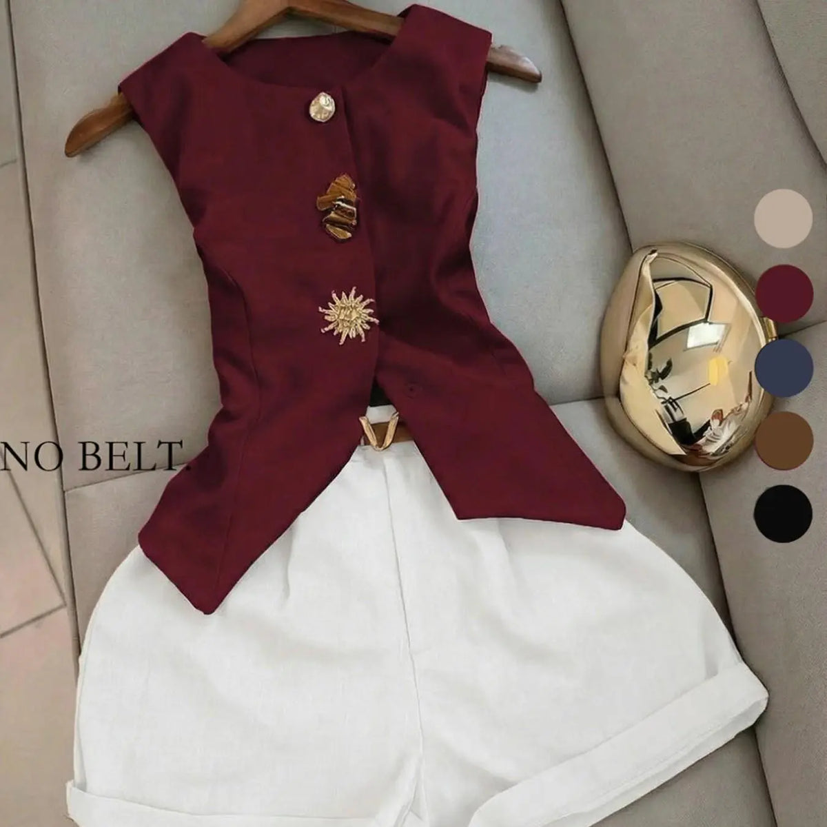 Women's Casual Sleeveless Top and Short Pants Outfit Set, Two Pieces Outfits, Perfect for Daily Wear, Comfortable and Stylish for Women, Everyday