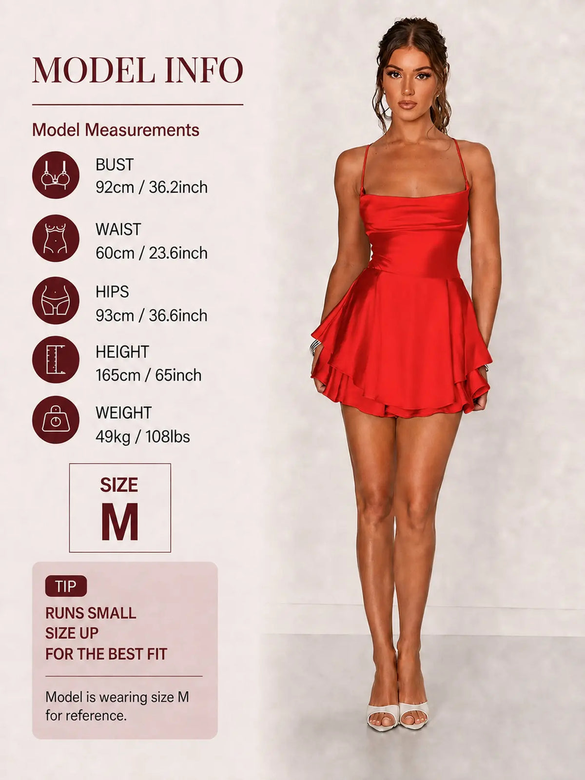 Women's Plain Lace Up Backless Tiered Layer Stretchy Satin Cami Dress, Summer Clothes Women, Womenswear, Elegant Chic Cowl Neck Sleeveless A Line Short Dress for Party Holiday Wedding Guest Evening Formal Wear, Date Night Dresses, Dresses for Women