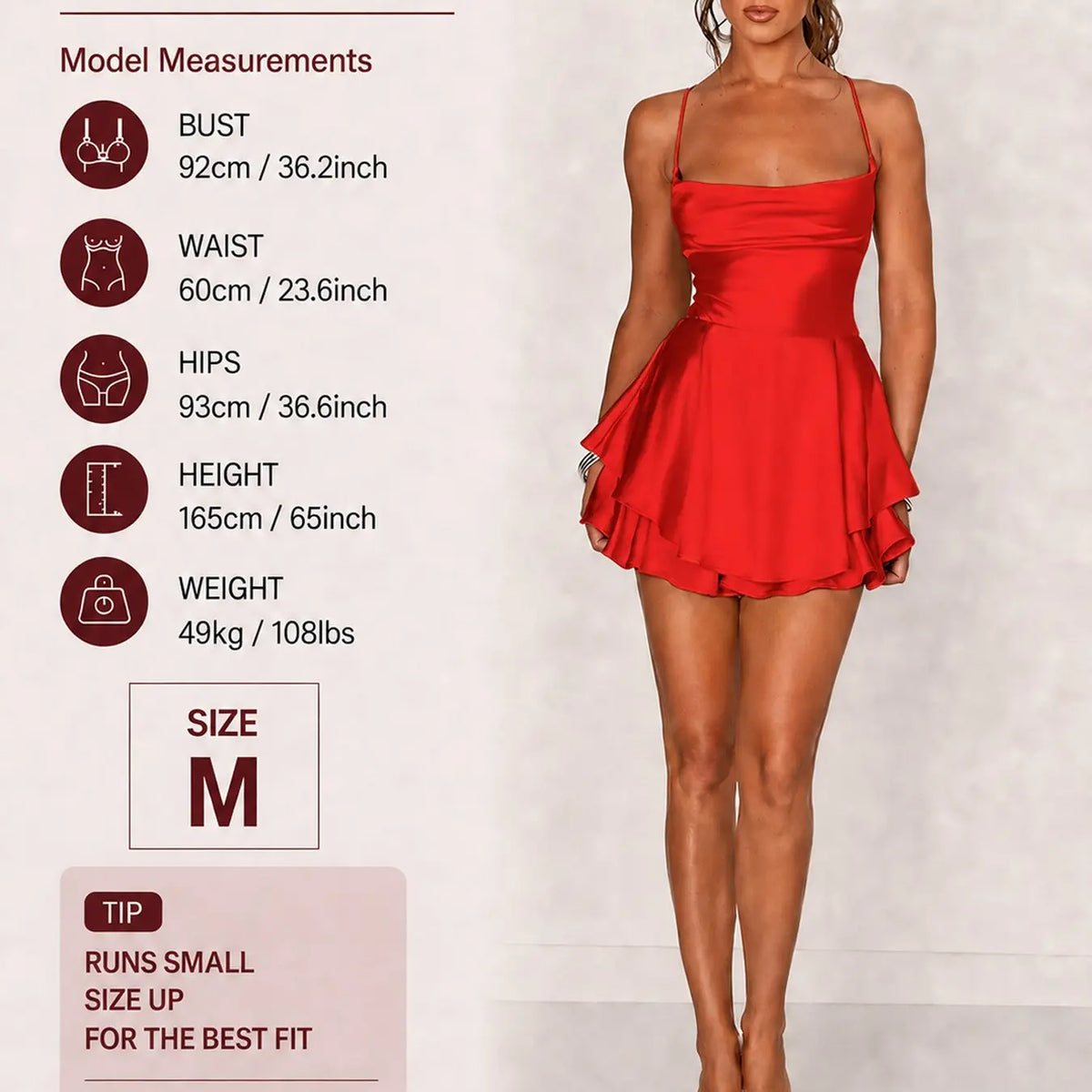 Women's Plain Lace Up Backless Tiered Layer Stretchy Satin Cami Dress, Summer Clothes Women, Womenswear, Elegant Chic Cowl Neck Sleeveless A Line Short Dress for Party Holiday Wedding Guest Evening Formal Wear, Date Night Dresses, Dresses for Women