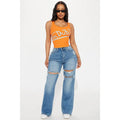 Petite Remi Ripped Stretch Baggy Jeans - Medium Wash