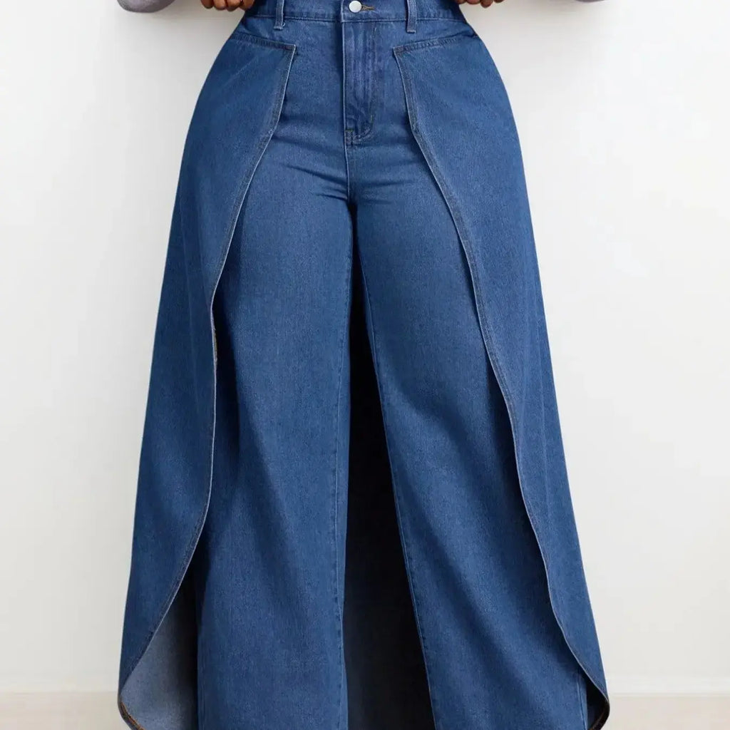 Women's Fashion Loose Baggy Denim Jeans, Loose Fitting Jeans, Plain Color Pants, Bottoms, Casual Streetwear Style, Daily Wear, All-Season Women's Plus Size Trousers, Womenswear