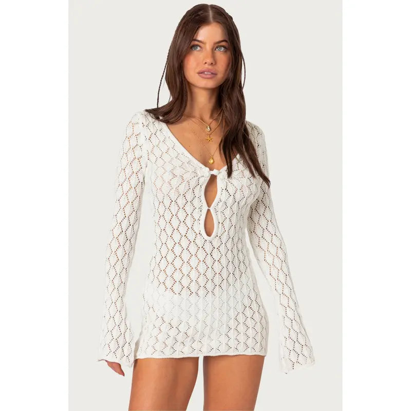Brie Cut Out Crochet Mini Dress