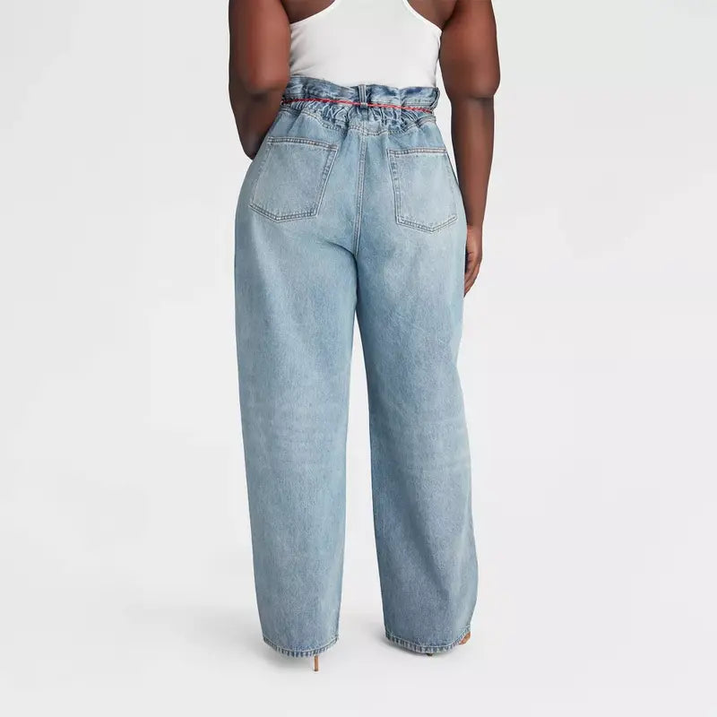 KBB by KAHLANA Women's Barrel Leg 'The Paper Bag Jean'