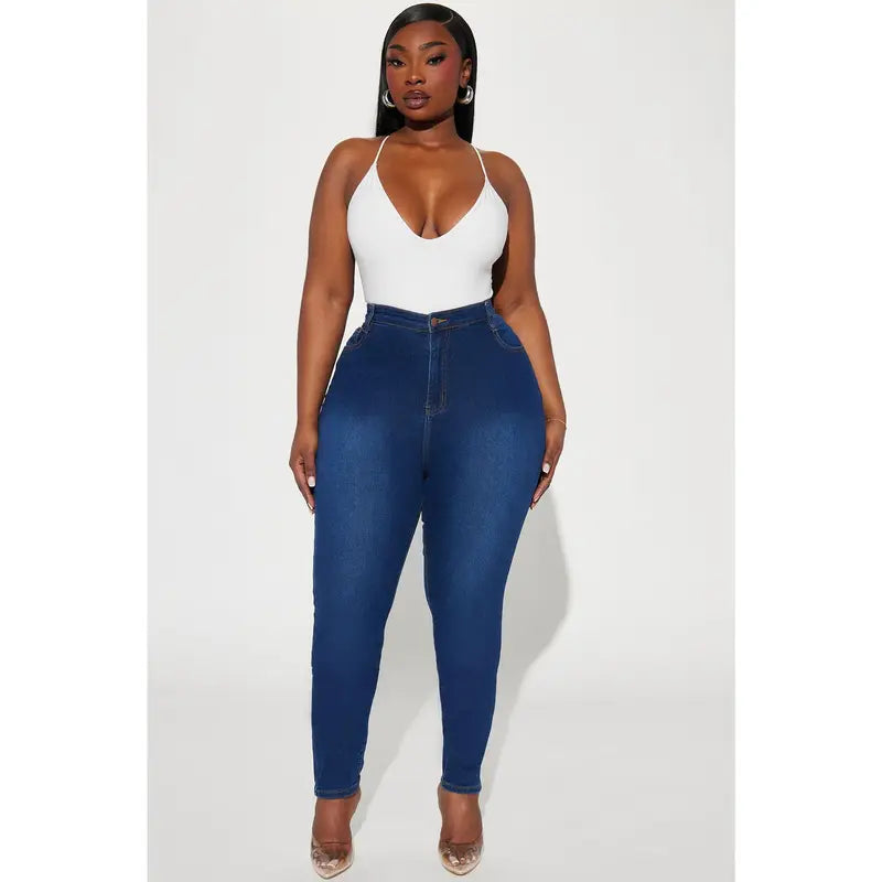 Marilyn High Waisted Skinny Jeans - Dark Wash