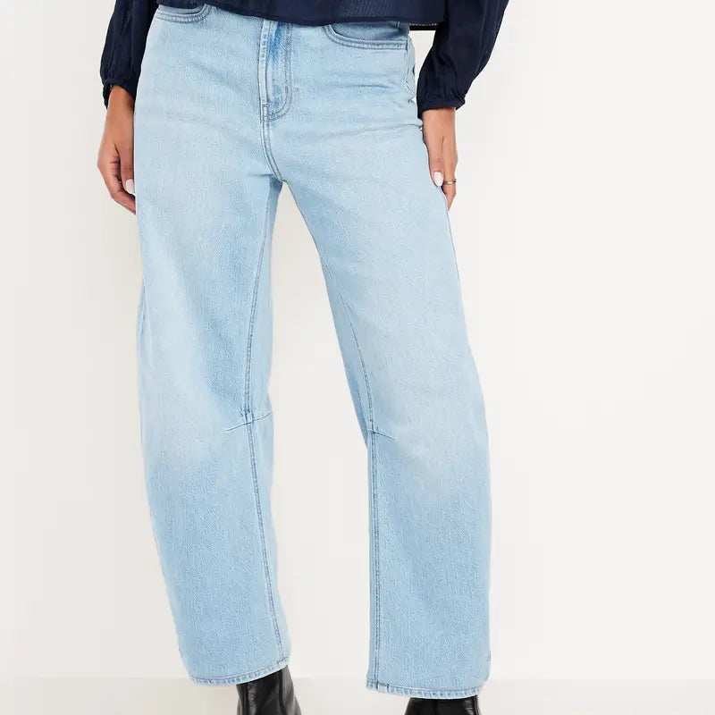 Old Navy Women's High-Waisted Wow Barrel Ankle Jeans