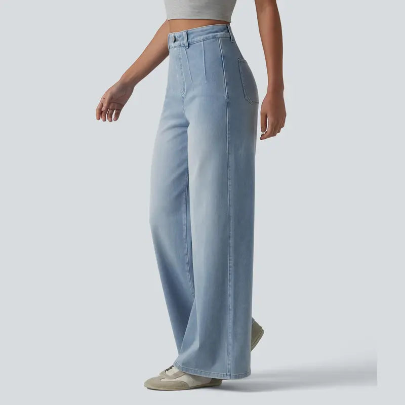 Halara Flex™ High Waisted Tummy Control Wide Leg Casual Jeans with Pockets