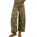 utcoco Women's Floral Print Barrel Jeans - 2026 Y2k Patchwork Wide Leg Baggy Boyfriend Denim Pants, Hang Dry, Party-Ready
