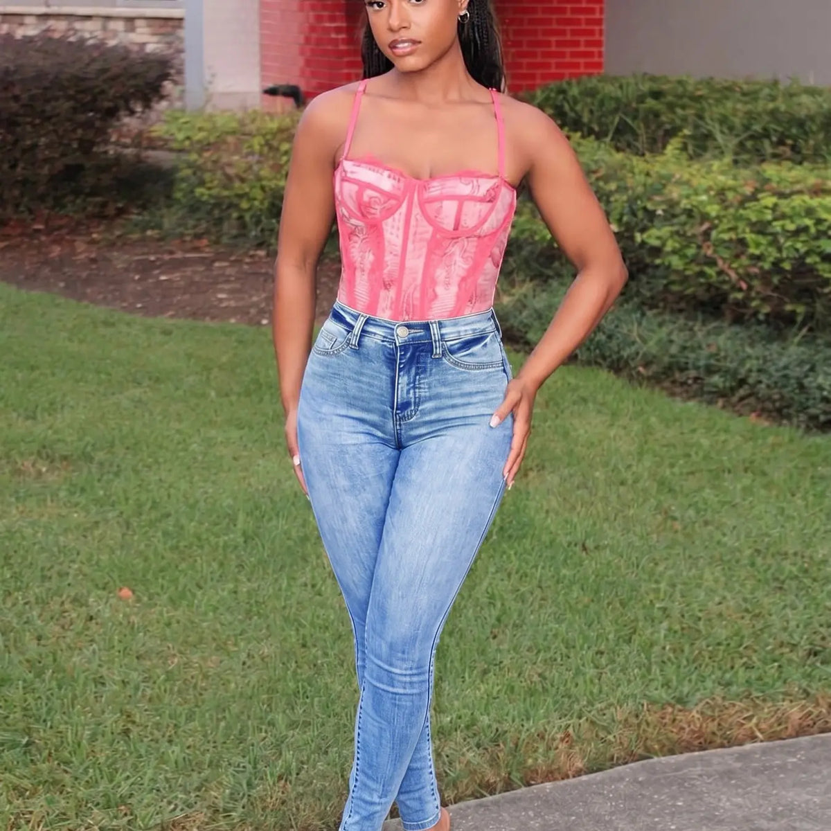 Elegant High Waist Long Skinny Denim Jeans for Women, Minimalist Jeans, Versatile Four Seasons Wear, Slimming Fit, Stylish Casual Pants