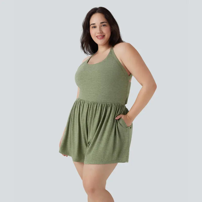 Halara 2-in-1 Plus Size Romper with Pockets-Easy Peezy Edition