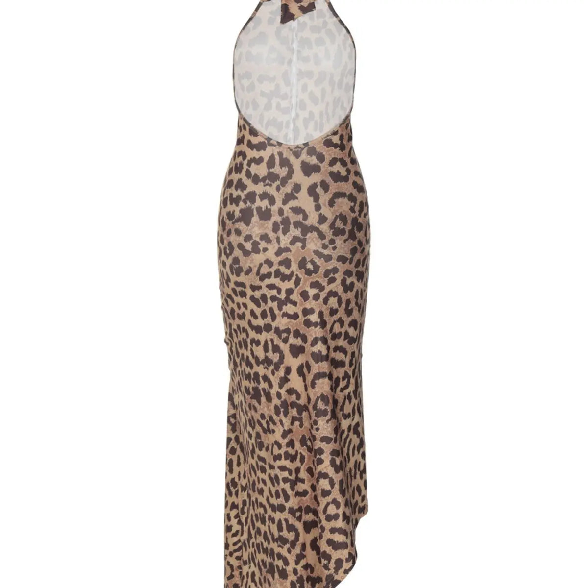 Women's Leopard Print Backless Halter Neck Cut Out Dress, Fashion Casual Sleeveless Dress for Party Club Dating Wear, Ladies Clothes for All Seasons, Backless Cocktail Dress
