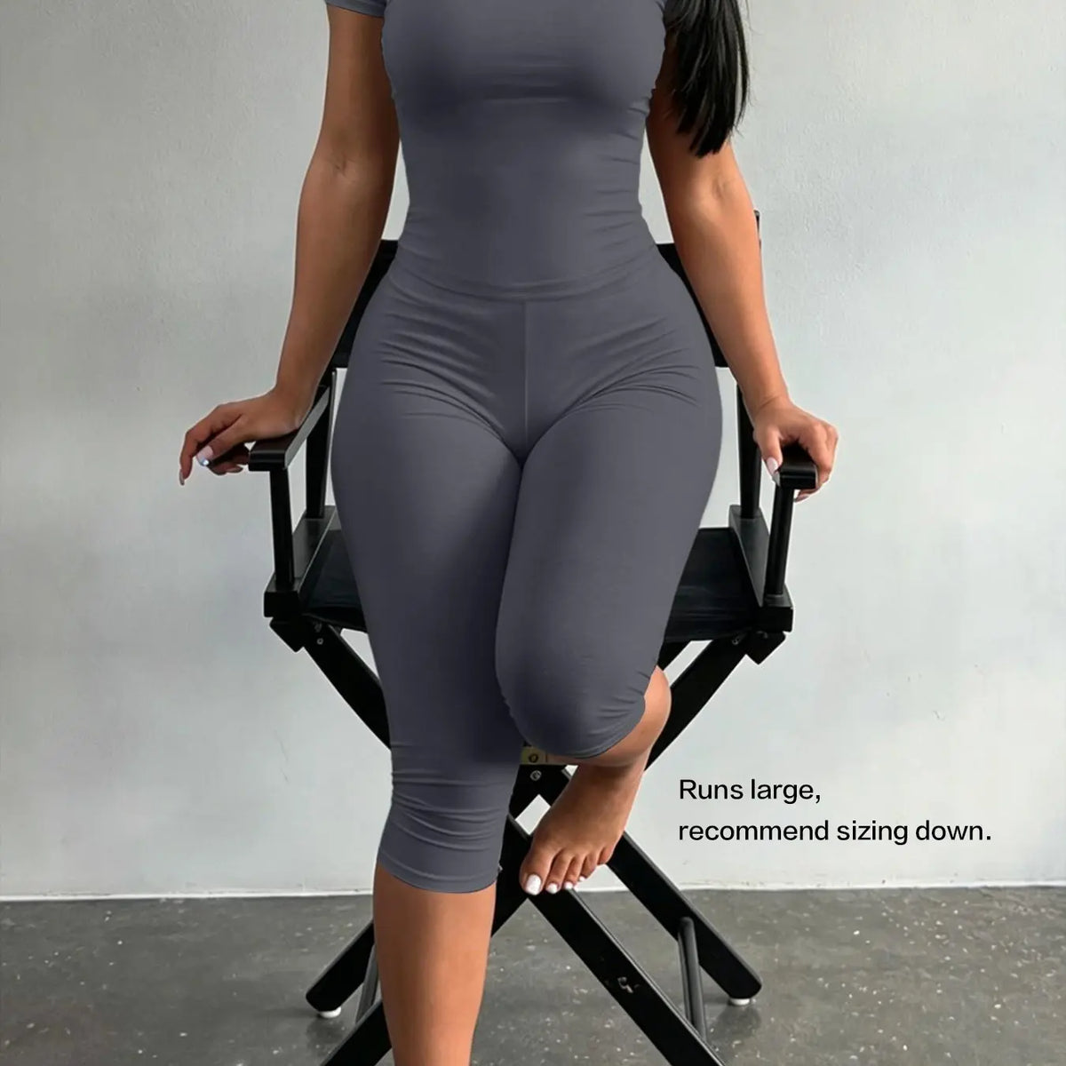 Lw Home Basic Soft Solid Color Casual Slim-Fit Suit, Perfect for Home Wear, Back To School，Ideal for All Seasons, Comfortable Short Sleeve Pants Set, Two Piece Set Women