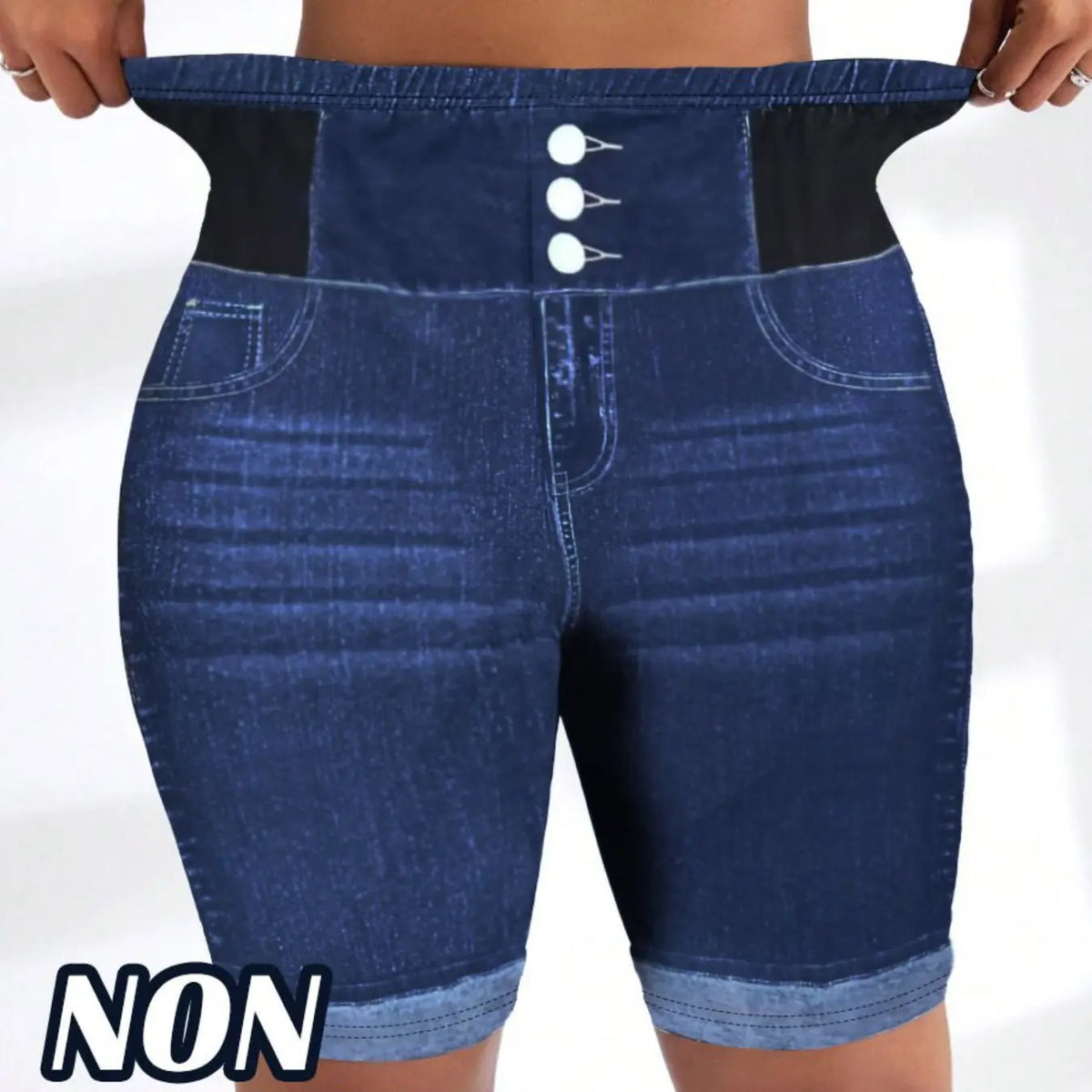 Women's Printed Skinny Leggings, Non-Denim Fabric, Yoga Shorts, Stretchy Jean Print, Soft and Comfortable, Versatile Design, Fashion Essential