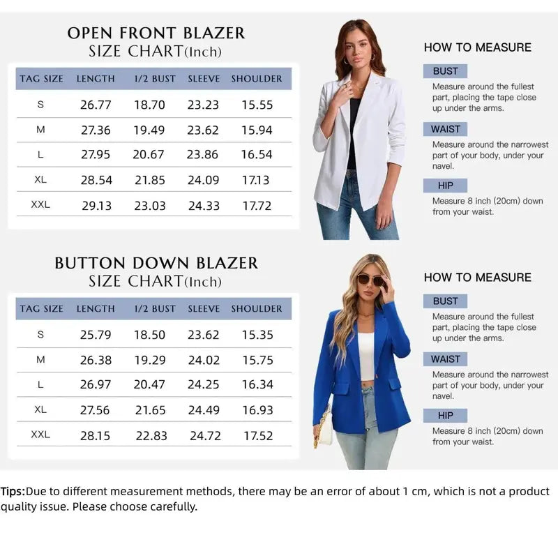Imily Bela Womens Casual Long Sleeve Blazers Solid Color Knit Blazer Work Office Open Front/Button Down Blazer Jacket Formal Essential