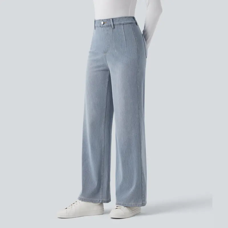 Halara Flex™ High Waisted Tummy Control Wide Leg Casual Jeans with Pockets