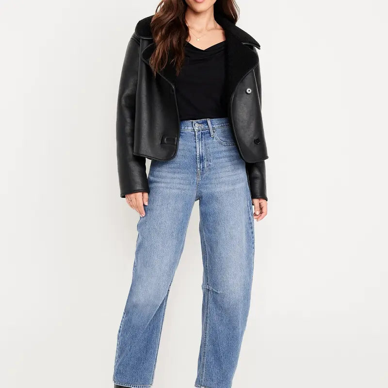 Old Navy Women's High-Waisted Wow Barrel Ankle Jeans