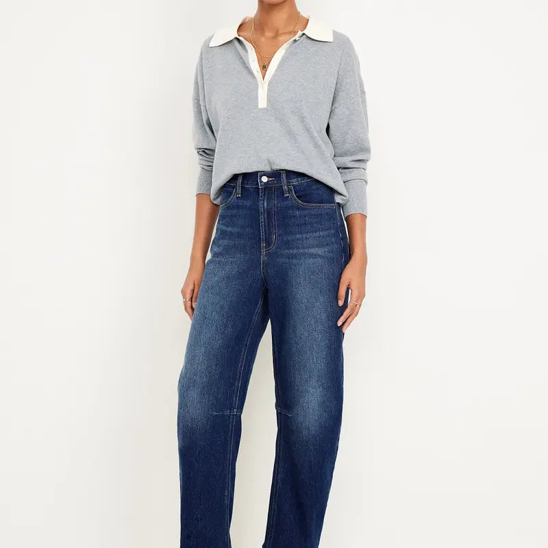 Old Navy Women's High-Waisted Wow Barrel Ankle Jeans