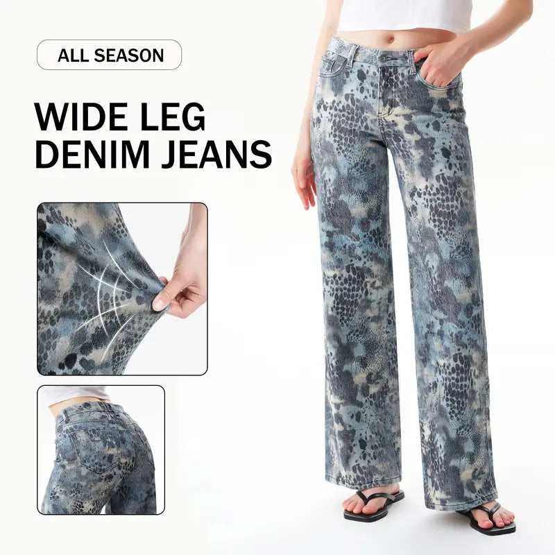 Freya ONESO Women Mid Rise High Stretchy BBL Jeans Butt Lifting Wide Leg Raw Hem Denim Pants Tummy Control Spring Basic Minimalist Woman Denim Bottom Comfortable Denim Jeans OSW8019 Plus Size Regular Size Fashion Daily Outfits DIY Inseams #SummerVibes