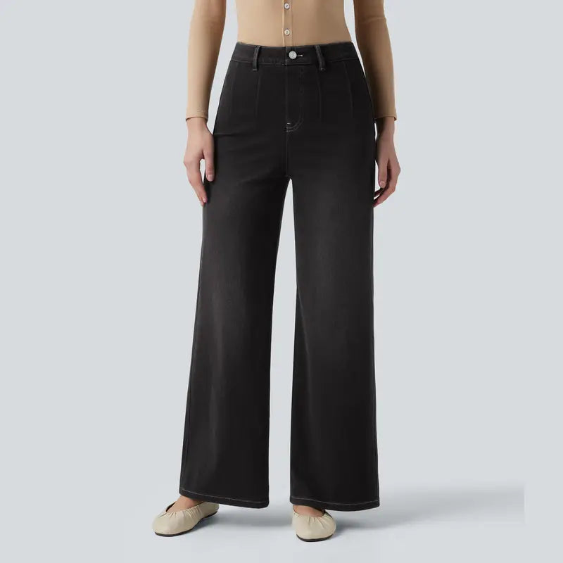 Halara Flex™ High Waisted Tummy Control Wide Leg Casual Jeans with Pockets