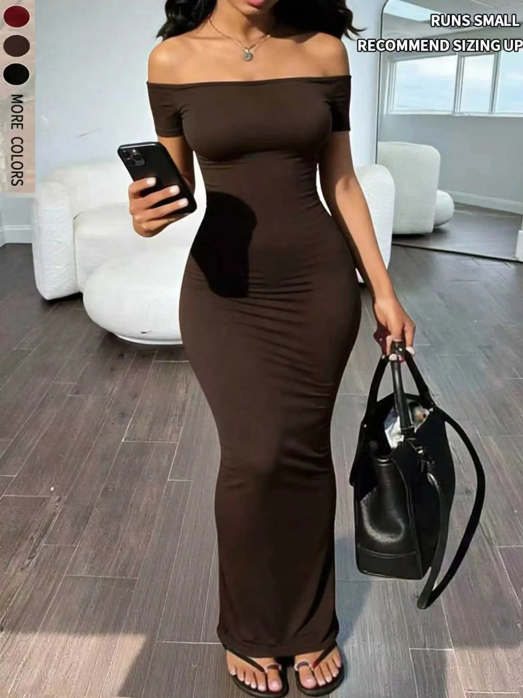 Elegant One-Shoulder Short Sleeve Dress, Bodycon Waist Cinched Ruched Bodycon Long Skirt, Perfect for Daily Wear, Dates, Street Style