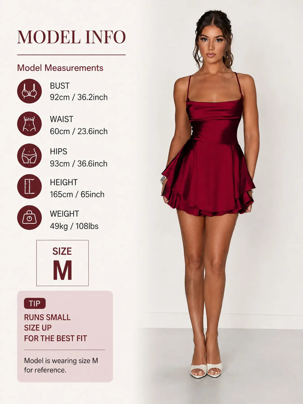 Women's Plain Lace Up Backless Tiered Layer Stretchy Satin Cami Dress, Summer Clothes Women, Womenswear, Elegant Chic Cowl Neck Sleeveless A Line Short Dress for Party Holiday Wedding Guest Evening Formal Wear, Date Night Dresses, Dresses for Women