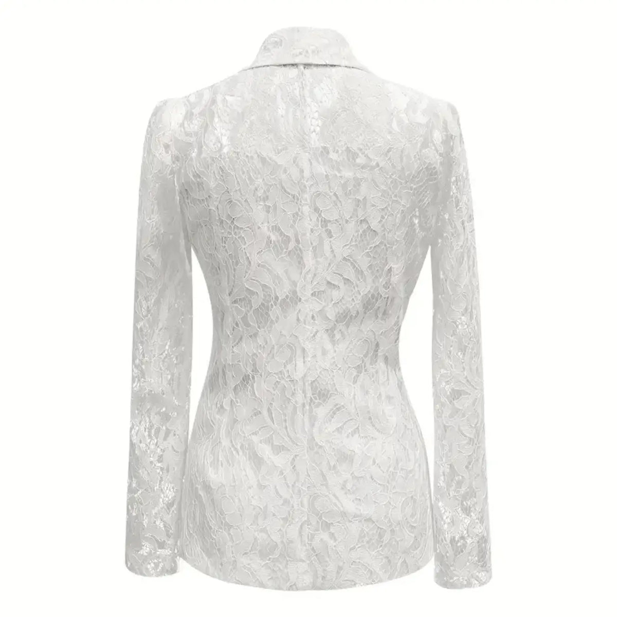 Lace Suit Jacket for Women, Spring Summer Lapel Two Button Waistcoat, Elegant Chic Aesthetic Style Slim-Fitting Long Sleeve Outerwear for All Seasons