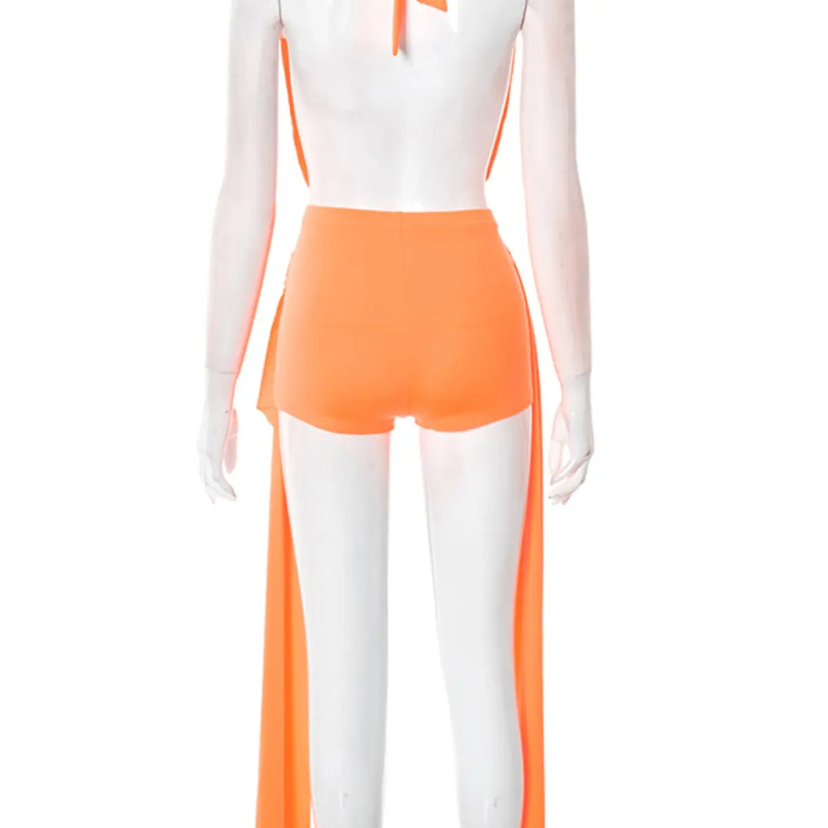 Women's Backless Halter Neck Knit Fabric Crop Top and Slim-Fit Shorts Set, Casual Chic Set, Summer Matching Set, Trendy, Breathable and Comfortable Summer Outfit for Daily Wear, Stylish Ribbon Design, Style