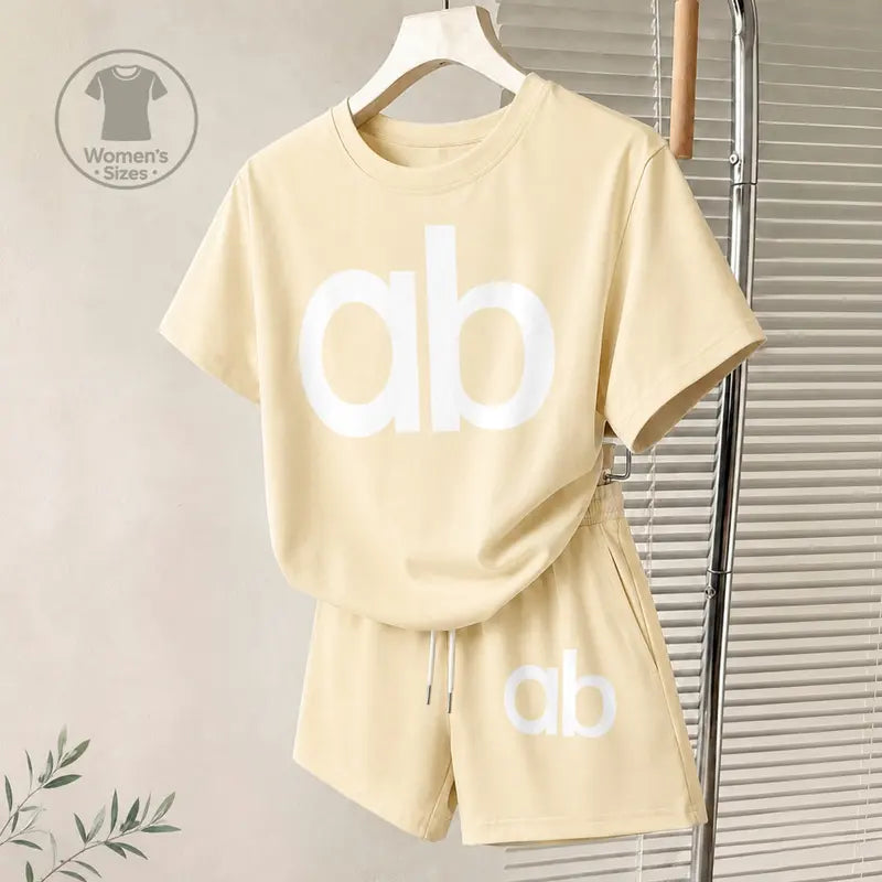 Women's Minimalist 2-Piece Fashion Apparel Set - Lightweight Crew Neck Top, Elastic Waist Shorts, Soft Breathable Fabric, Stylish Wear for Vacation, Beach, 2 Piece Sets