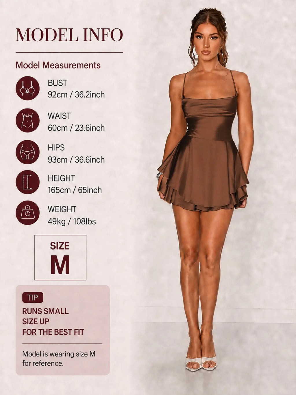 Women's Plain Lace Up Backless Tiered Layer Stretchy Satin Cami Dress, Summer Clothes Women, Womenswear, Elegant Chic Cowl Neck Sleeveless A Line Short Dress for Party Holiday Wedding Guest Evening Formal Wear, Date Night Dresses, Dresses for Women