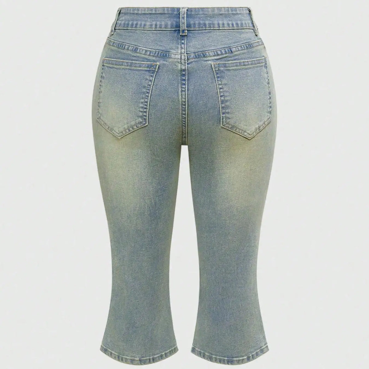 Women's Casual Retro Dragonfly Embroidery Capri Denim Pants, Y2K Stretch Jeans, Comfortable and Stylish, Perfect for Daily Wear, Trendy and Versatile, Streetwear Denim Pants